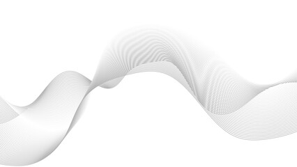 Wall Mural - Abstract vector black and white background with wavy lines, Digital frequency track equalizer. Stylized line art background. Vector illustration. 