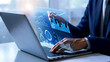©  Blar Studio - Professional analyst reviews dynamic financial data visualizations on a modern laptop, driving business growth and informed decisions.