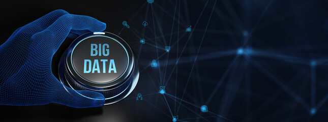 Wall Mural - Business, Technology, Internet and network concept. Big Data Internet Information.