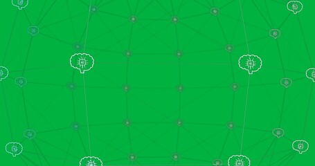 Wall Mural - Animation of ai chat network of connections on transparent background