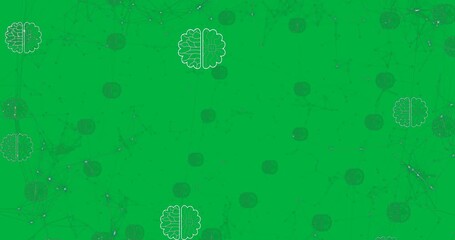 Wall Mural - Animation of ai chat network of connections on transparent background