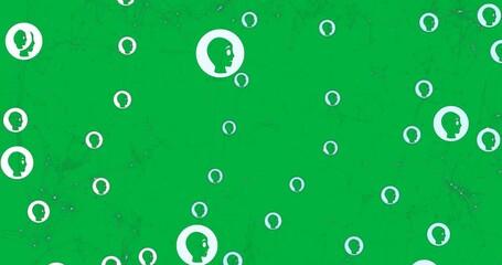 Wall Mural - Animation of ai icons, connections with data processing over transparent background