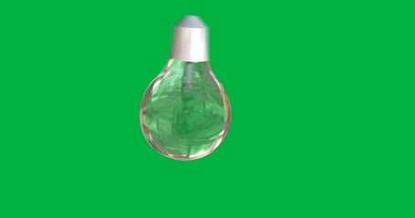 Wall Mural - Animation of light bulb moving on transparent background