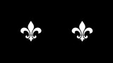 Elegant white fleur de lis symbols on a contrasting black background design