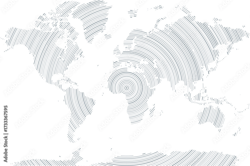 World Mappoint Shape Vector world map circle Line shape design. Realistic line shape world ...