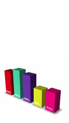 Wall Mural - A seamless looping animation of a 3D business data visualization. The digital infographic bars represent progress and growth, perfect for professional, corporate, and technological themes.