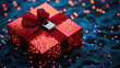 © Wonderful Studio - Christmas cyber security technology concept with glowing gift box on digital circuit background creating festive mood