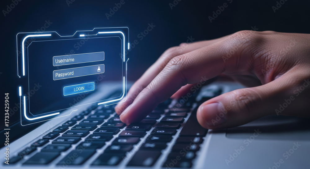 Secure Digital Access A Person Logs Into A System With Username And ...