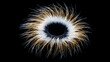 © 橙成 zhang - An explosive abstract corona of golden and white energy erupting from a dark center, sending out waves of luminous particles.