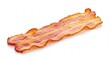 © the - Crispy bacon strip on a white background, delicious breakfast food.
