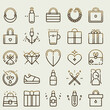 © hafizul - Premium minimalist linear icon set, thin golden outline style, luxury and elegant aesthetic, smooth rounded corners, ideal for fashion, beauty, spa, and jewelry branding, scalable vector collection