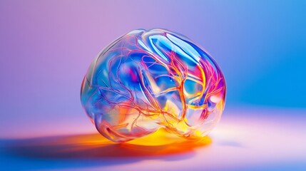 Wall Mural - a vibrant translucent orb with intricate colorful designs. this artwork captures the essence of crea