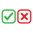 © FERDOUSI - Vector art of green check mark and red cross symbols