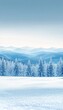 © Ilja - Stunning Winter Wonderland Scene with Lush Pine Trees and Majestic Mountains Blanketed in Snow