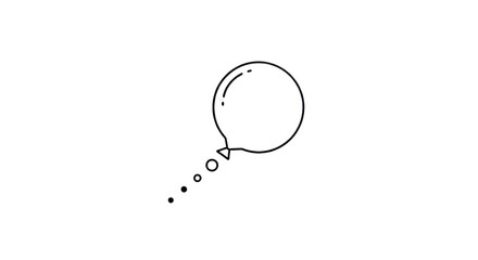 Speech balloon vector icon as thin line element isolated PNG with Transparent Background