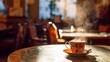 © LU - cup, coffee, drink, tea, white, cafe, table, beverage, mug, breakfast, morning, espresso, hot, saucer, caffeine, cappuccino, food, black, bar, brown, spoon, object, fresh, green, nobody