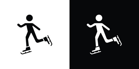 Ice skate icon illustration element design. black glyph icons