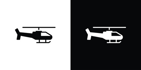 Helicopter icon illustration element design. black glyph icons
