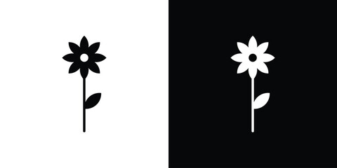 Daffodil Flower icon illustration element design. black glyph icons