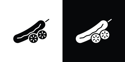 Cucumber icon illustration element design. black glyph icons