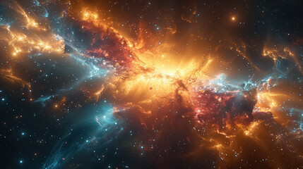 Wall Mural - Space background with stardust and shining stars. Realistic cosmos and color nebula. Colorful galaxy