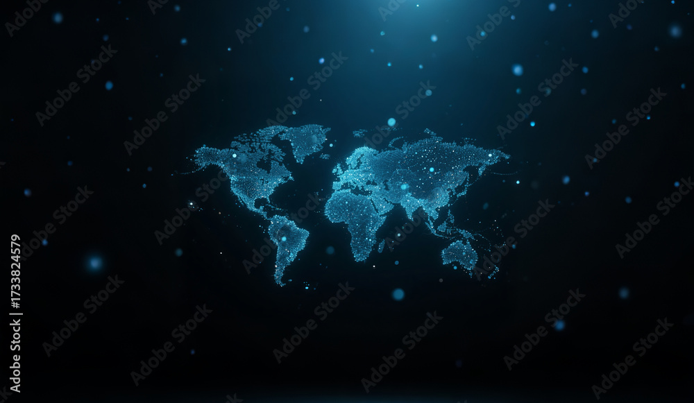 world map with binary code Stock Photo | Adobe Stock