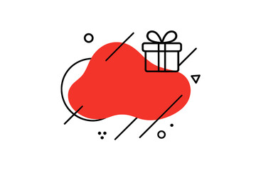 Refer a friend program concept. Gift box icon for loyalty rewards. Vector illustration for business, affiliate marketing strategy. Abstract graphic design for web banner.