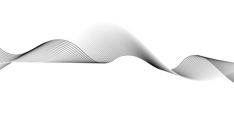Wall Mural - Abstract black wave lines on white background.abstract smoke on black wave line background,Stylized line art background. Vector illustration.abstract wavy lines digital design technology.