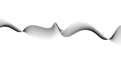 Wall Mural - Abstract black wave lines on white background.abstract smoke on black wave line background,Stylized line art background. Vector illustration.abstract wavy lines digital design technology.