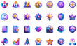 © SiyamBin - High quality photo of a collection of diverse digital icons and symbols isolated on transparent background