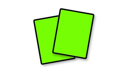 Wall Mural - animated mockup of two tablet computers with vertical green screens, isolated on white background, r