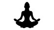 © Shoaib - Serene silhouette meditating in lotus pose embodies calm and inner peace for wellness concepts