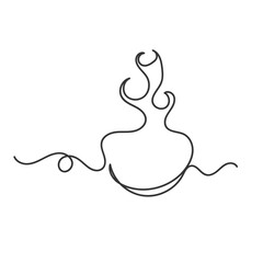 Wall Mural - continuous line drawing fire flame