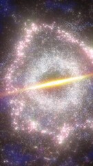 Wall Mural - Abstract galaxy ring with bright cosmic explosion at the center