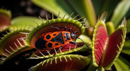 Insect trapped in Venus flytrap