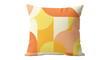 © Claudia - Isolated cushion with abstract retro design pattern in orange yellow, a decorative square pillow