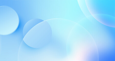 Wall Mural - Modern gradient abstract background with glass circles and soft blur vector.
