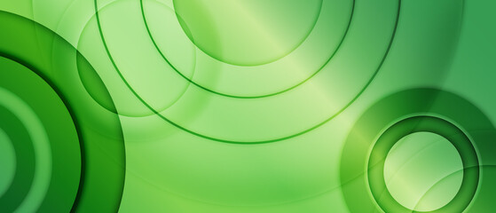 Wall Mural - Abstract circle papercut layer gradient green background
