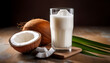 © Bouchard - Creamy Coconut Milk Drink In Glass With Fresh Coconut