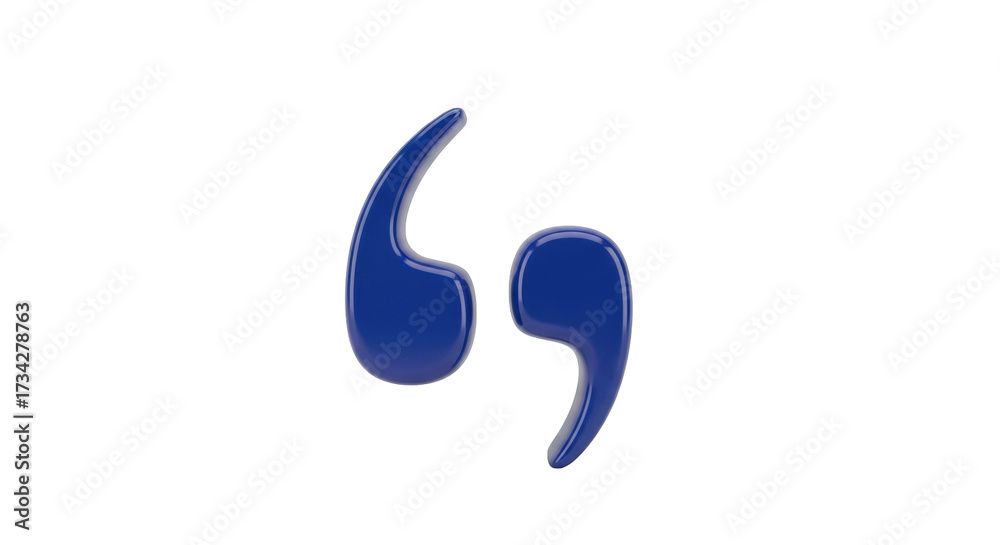 Comma Blue Isolated pair of commas in royal blue color offering emphasis and ...