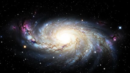 Wall Mural - stunning spiral galaxy moving slowly through space in dark background