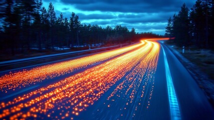 The graphic illustrates rapid transfer speeds in the digital landscape.