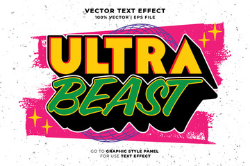 Wall Mural - Streetwear retro vintage editable text effect for t-shirt design, urban street wear editable font vector style