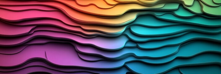 Wall Mural - Modern illustration of a surface featuring abstract colored background, wireframe circles, and modern science or technology art elements