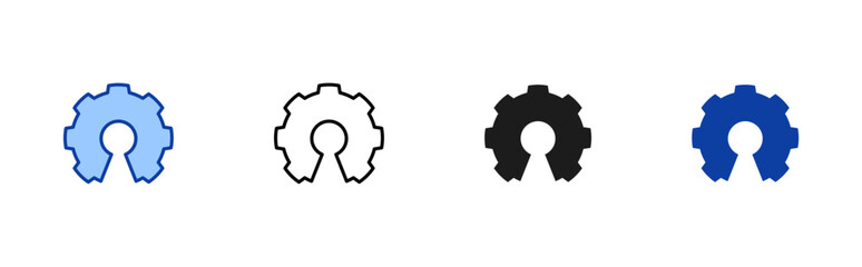 Open Sources icon set containing line, blue and glyph style vector icons