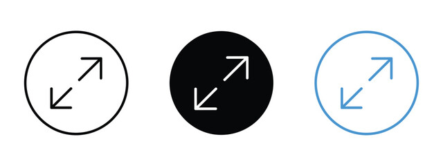 Scale up icon vector. expand, resize, and zoom function symbol. vector illustration.