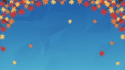 Wall Mural - 2D Animation of Maple leaves falling frame on paper noise texture background
