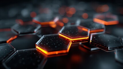 Wall Mural - Glowing Hexagonal Network Background in Scientific Context