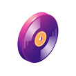 © pixel - Purple vinyl record isolated on transparent background