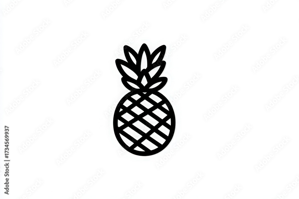 The illustration shows a stylized pineapple with a geometric pattern. The design uses simple lines and a minimalist aesthetic, making it suitable for various creative projects.